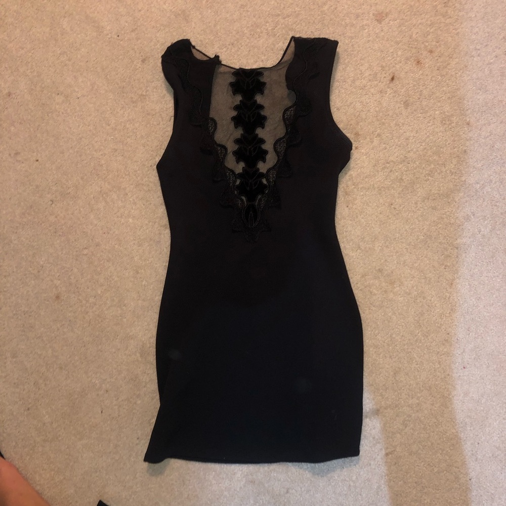 black detailed lace dress